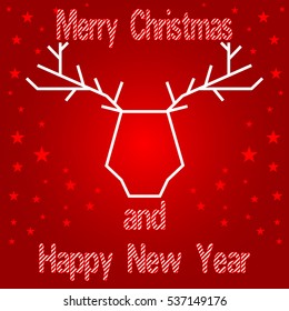 Merry Christmas and Happy New Year deer card.