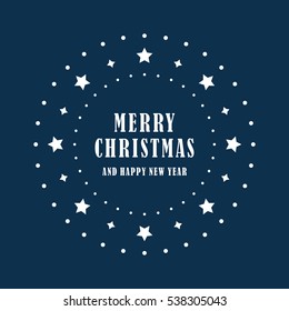 Merry Christmas and Happy New Year greeting. Flat Mandala. Vector