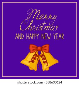 Merry Christmas and happy new year greeting card.