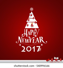 Merry Christmas and Happy new year 2017 Greeting Card, vector illustration.