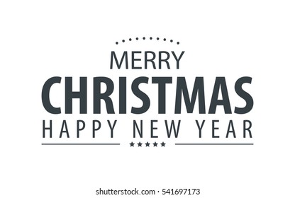 Merry Christmas and Happy New Year Flat Greeting Card
