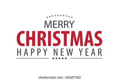 Merry Christmas and Happy New Year Flat Greeting Card