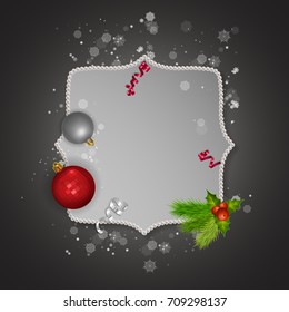 Merry Christmas and Happy New Year 2018 greeting card, vector illustration