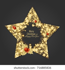 Merry Christmas and Happy New Year 2018 greeting card, vector eps 10 illustration