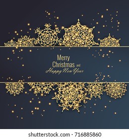 Merry Christmas and Happy New Year 2018 greeting card, vector eps 10 illustration