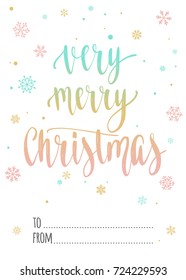 Merry Christmas and Happy New Year poster with lettering. Winter holidays handwritten calligraphy quote. For design Greeting, Congratulations, Invitations, Stickers, Planners on white background.