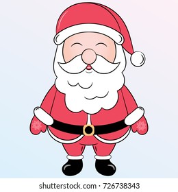 Merry Christmas and Happy New Year. Children's illustration with Santa Claus. Best Choice for cards, invitations, printing, party packs, paper craft, party invitations, digital scrapbooking.