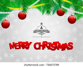 merry christmas and happy new year background vector illustration