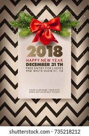Merry Christmas or Happy New Year flyer or web banner design template.