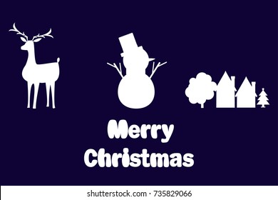 Merry Christmas and Happy New Year. Illustration of Santa coming to City, snowy winter. vector flat