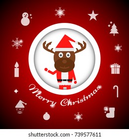 merry christmas and happy new year background reindeer
