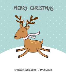 Merry Christmas and Happy New year. Christmas reindeer.