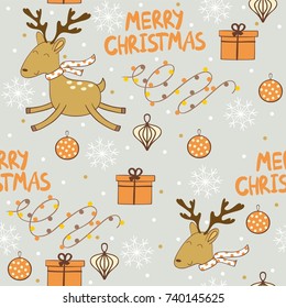 Merry Christmas and Happy New year. Seamless pattern