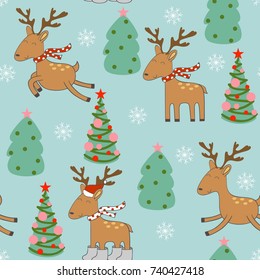 Merry Christmas and Happy New year. Seamless pattern