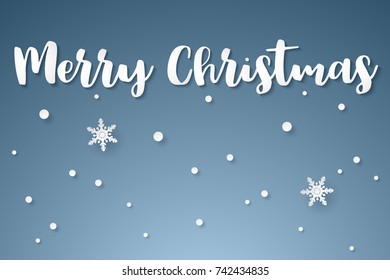 Merry Christmas , Happy New Year , paper art style