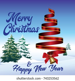 Merry Christmas and Happy New Year frame template.