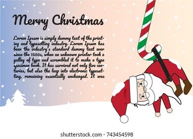 Merry Christmas and Happy New Year with Funny Santa Background Illustration