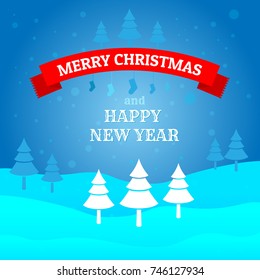 Merry Christmas and Happy New Year Design. vector illustration