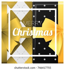 Merry Christmas and Happy New Year greeting card with gift boxes background , vector , illustration