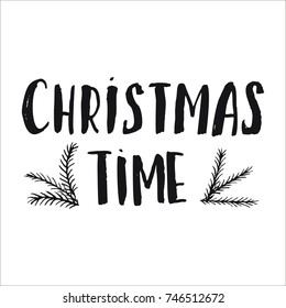 Merry Christmas and Happy New Year 2018 hand drawn lettering. Modern brush calligraphy for greeting cards, posters, apparel template, home decor. Hello Winter, Holly Jolly, Merry and Bright quote.