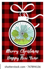 Merry Christmas and Happy New Year Greeting Card for a Cyclist