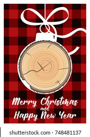 Merry Christmas and Happy New Year Greeting Card for the Woodcutter, Lumberjack