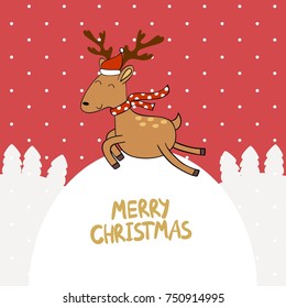 Merry Christmas and Happy New year. Christmas reindeer.