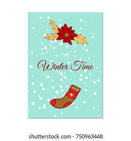 Merry Christmas and Happy New Year greeting card, banner, vector illustration