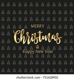 Merry Christmas and Happy New Year lettering design. We wish you Merry Christmas and Happy New Year