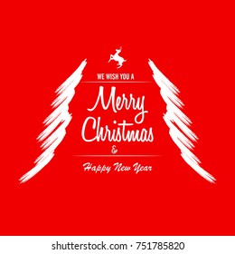 Merry Christmas and Happy New Year 2018 greeting card, vector illustration.