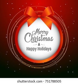 Merry Christmas and Happy New Year 2017 greeting card,Happy Holidays vector illustration.