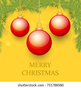 Merry Christmas and Happy New Year 2017 greeting card,Happy Holidays vector illustration.
