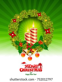merry christmas and happy new year poster design vectors.