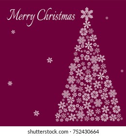Merry Christmas and Happy New Year Celebration Snowflakes vector postcard