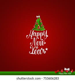 Merry Christmas and Happy new year Greeting Card, vector illustration.