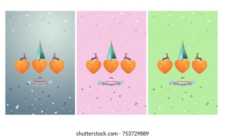 merry christmas and happy new year greeting card
