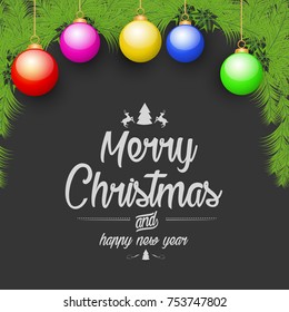Merry Christmas and Happy New Year greeting card design.