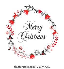 Merry Christmas and Happy New Year greeting card design.