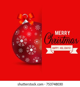 Merry Christmas and Happy New Year greeting card design.