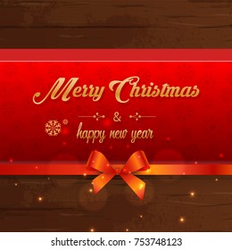 Merry Christmas and Happy New Year greeting card design.