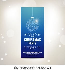 Merry christmas and Happy new year. Typographic retro greeting card with Christmas ball and decoration elements