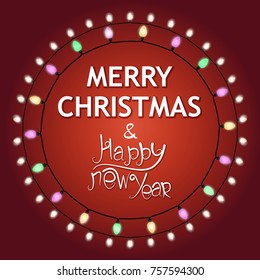 Merry Christmas and Happy New Year sale sign banner 