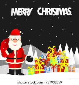 Merry Christmas and happy new year with Santa Claus vector background