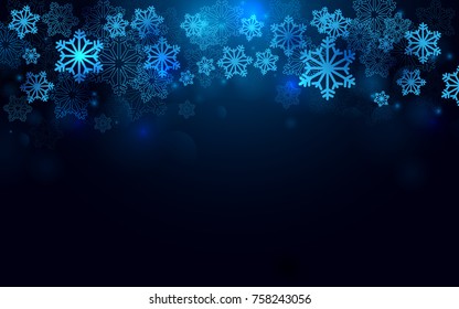 Merry Christmas and Happy new year with snowflakes background