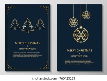 merry christmas and happy new year, greeting.vector illustration