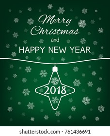 Merry Christmas and Happy New Year. Vector card.