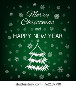 Merry Christmas and Happy New Year. Vector card.
