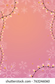 Merry Christmas and Happy New Year. Snowflakes. Vector illustration