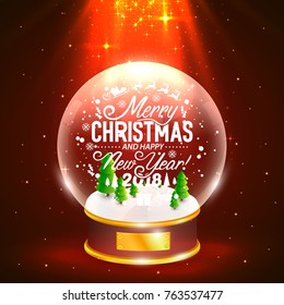 Merry Christmas and happy new year 2018, vector background, design
