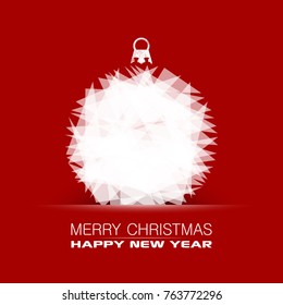 Merry Christmas happy New Year greeting card with abstract decoration ball
